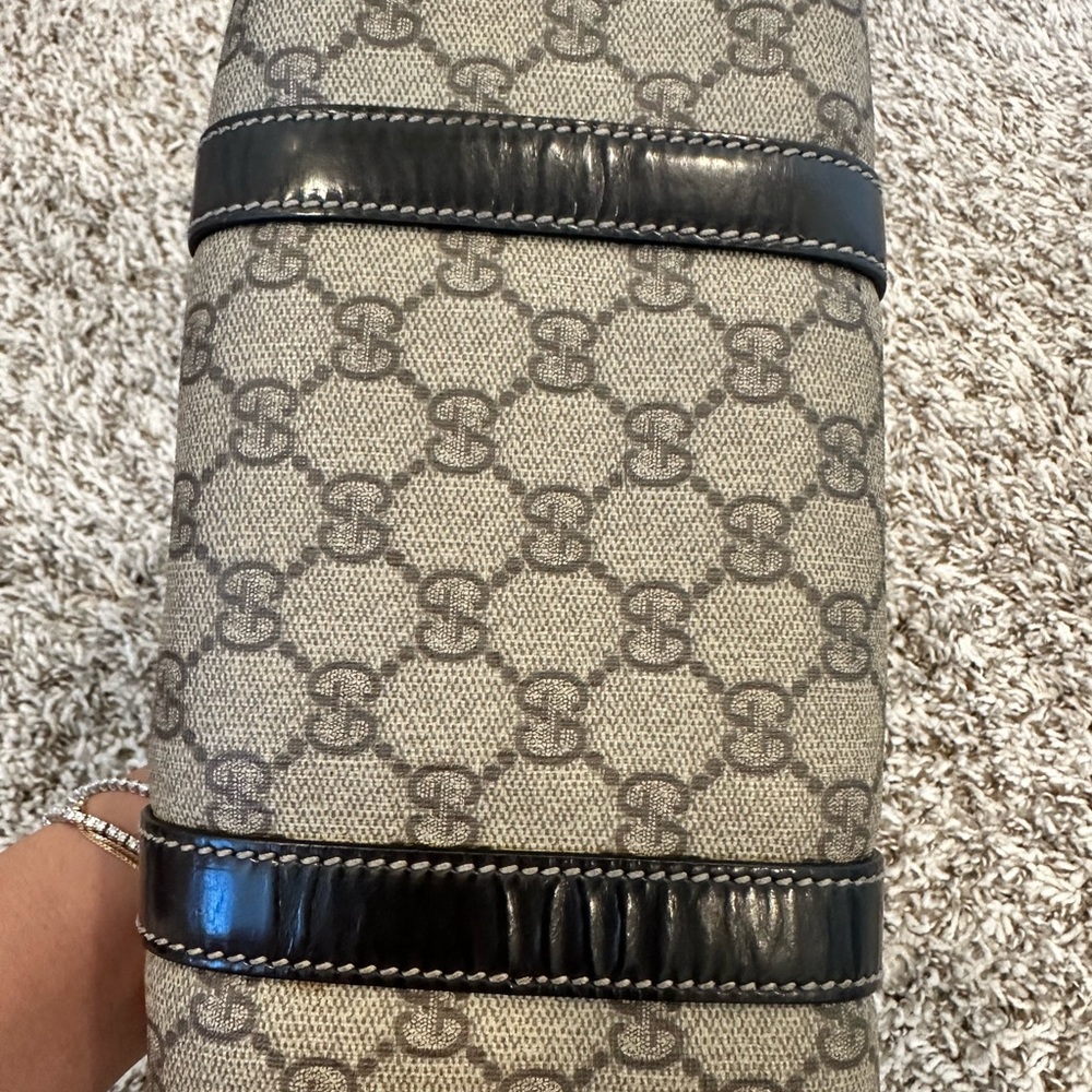Gucci Beige and Black GG Coated Canvas Small Joy Boston Bag - Picture 8 of 10
